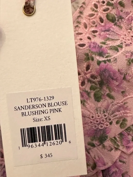 LoveShackFancy Sanderson Pink Floral Blouse - Picture 10 of 12